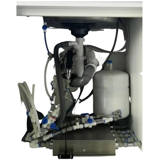 high flow water filtration system - under counter in professional kitchen